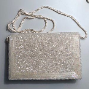 White, Beaded La Regale Purse